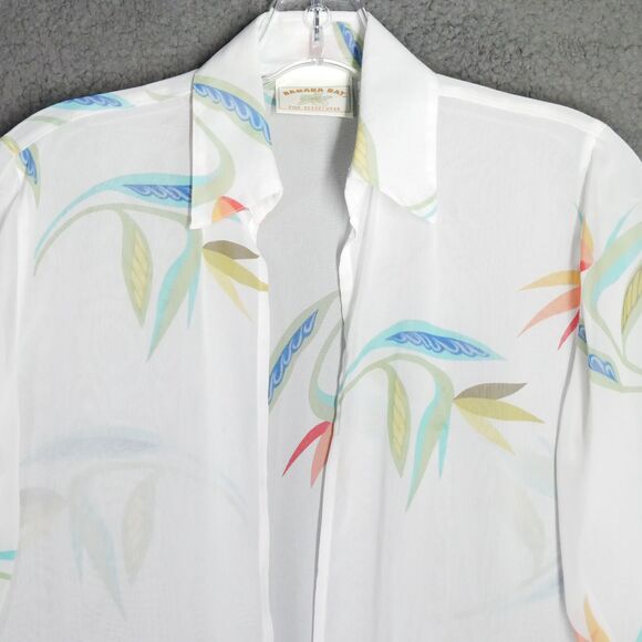 Banana Bay Fine Resort Wear Wrap Womens Size S White Floral Tie Front - Picture 3 of 13